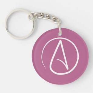 Symbole athée : blanc sur mauve rose