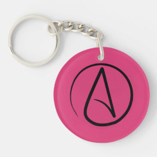 Symbole athée : noir sur fuchsia