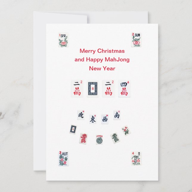 Symbole aus Mahjong für Weihnachten (Vorderseite)