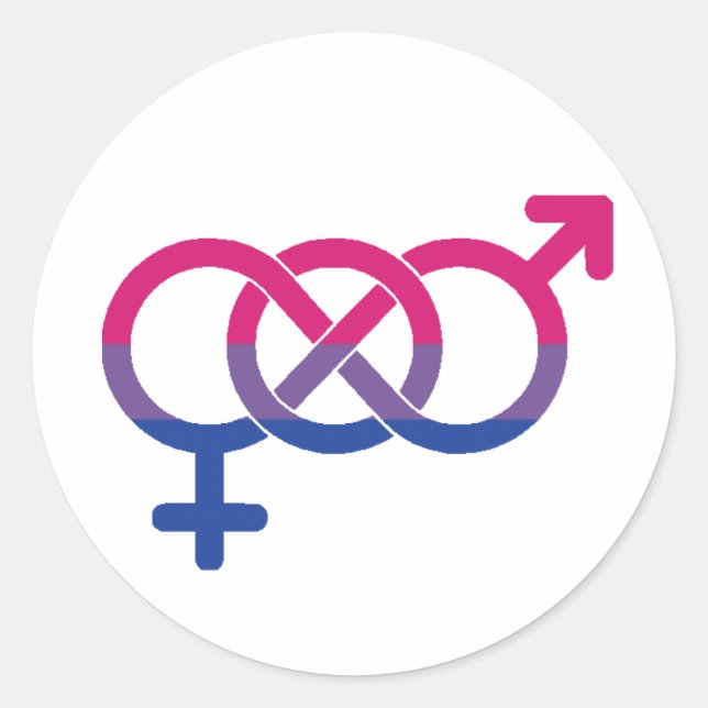 Symbole bisexuel et Stickers Drapeau (Devant)