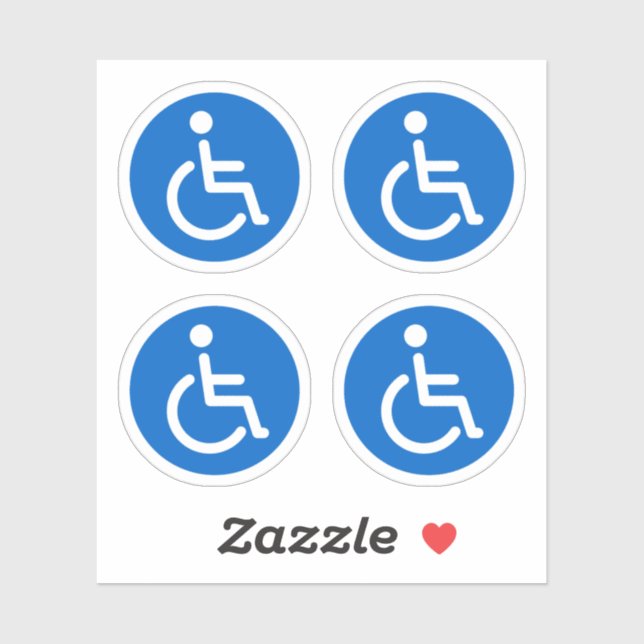 Symbole bleu désactivé, autocollants ronds, ensemb (Feuille)