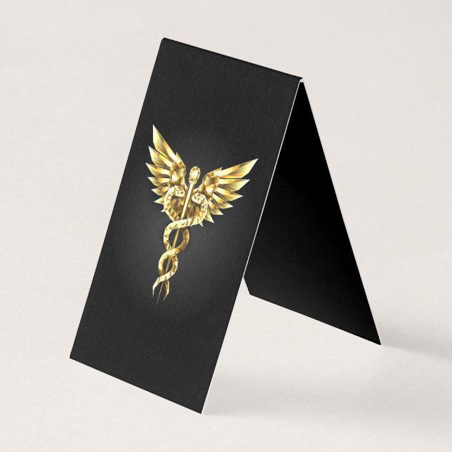 Symbole caducée polygonal or (Front)