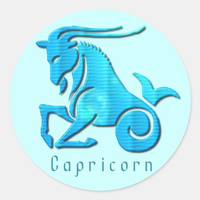 Symbole Capricorne Sticker Aqua (Devant)