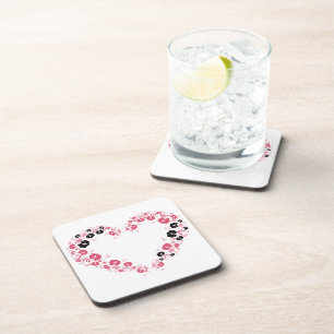 Symbole cardiaque dessous de verre en plastique du