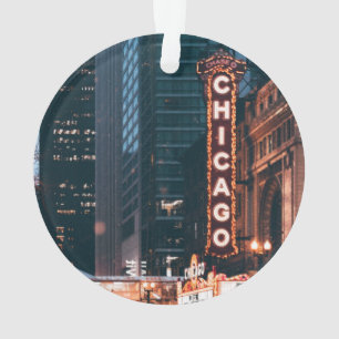 SYMBOLE Chicago Illinois Neon À La Nuit