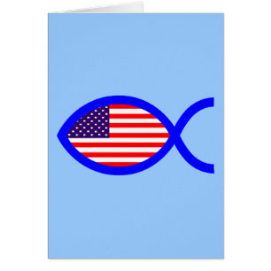 Symbole chrétien de poissons de drapeau américain