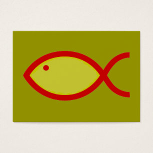 Symbole chrétien de poissons - FORT ! Or et rouge