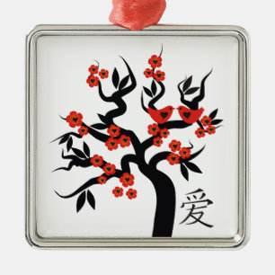 Symbole d'amour chinois Sakura Tree ornement perso