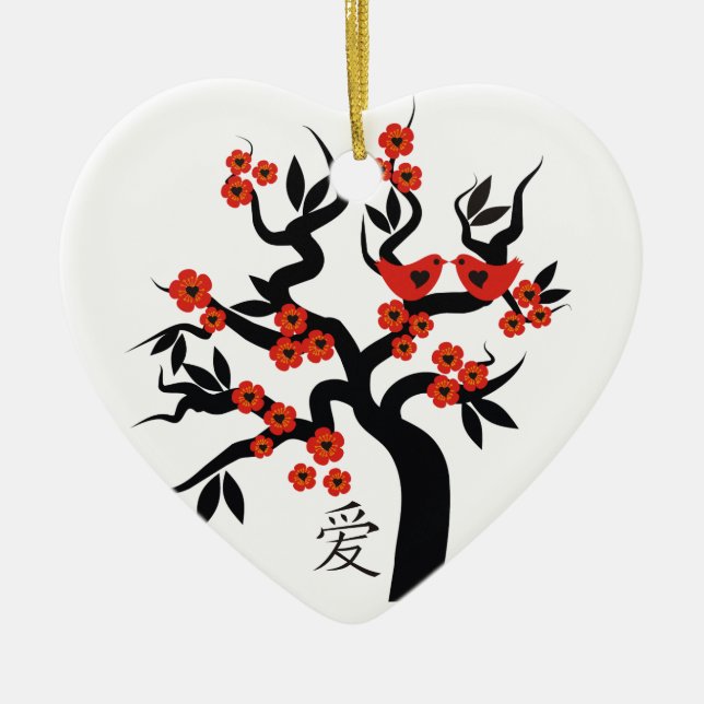 Symbole d'amour chinois Sakura Tree ornement perso (Devant)