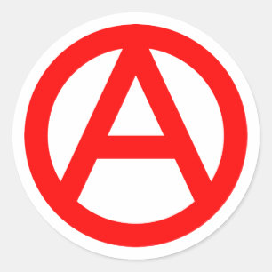 Symbole d'anarchie ROUGE Sticker rond classique