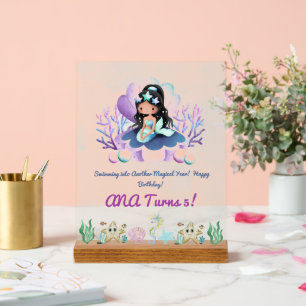 Symbole d'anniversaire magique de sirène - Acryl p