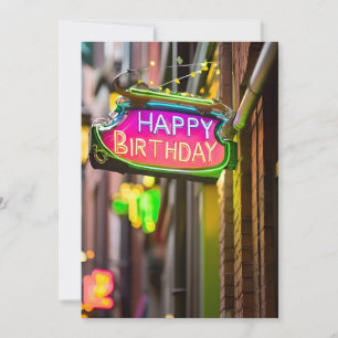 Symbole d'anniversaire Neon Invitation de fête d'a
