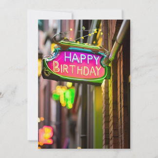 Symbole d'anniversaire Neon Invitation de fête d'a