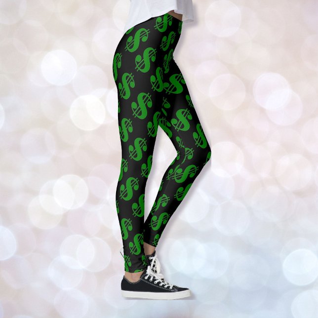 SYMBOLE D'ARGENT Silly Black Green Leggings femmes (Créateur téléchargé)