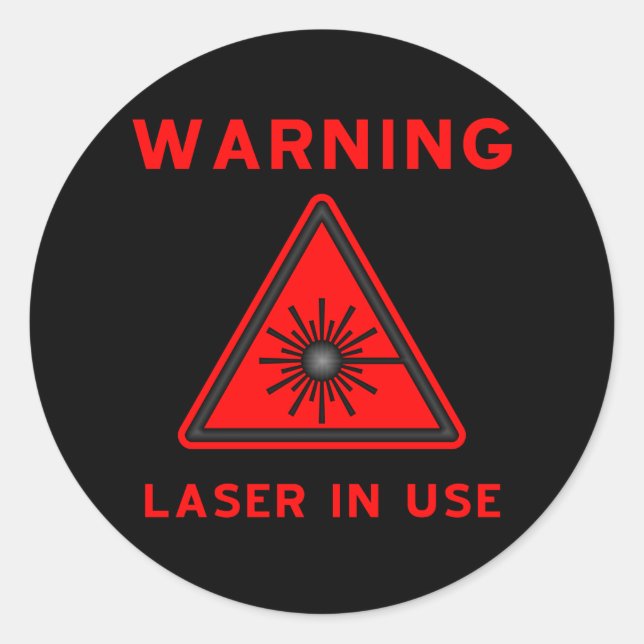 Symbole d'avertissement laser rouge Sticker (Devant)