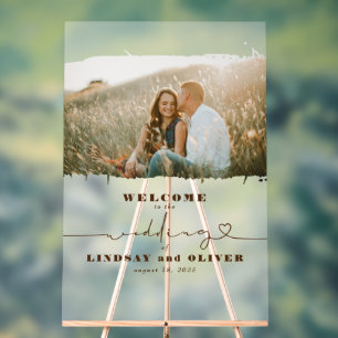 Symbole de bienvenue d'un mariage élégant figé