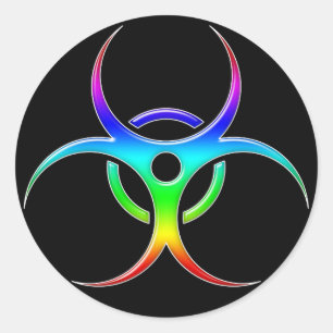 Symbole de Biohazard d'arc-en-ciel - autocollant