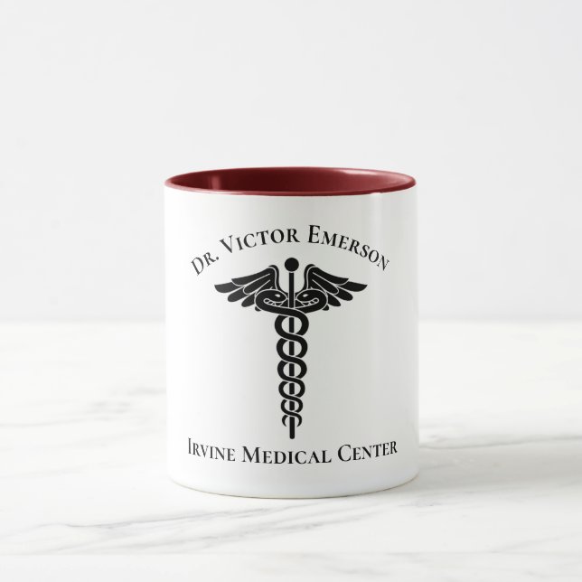 Symbole de Caduceus Médicale Mug personnalisé (Centre)