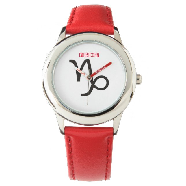 Symbole de Capricorne du Zodiaque. Montres Enfants (devant)