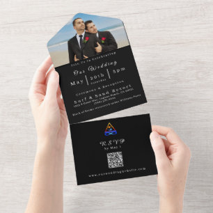 Symbole de flamme Faire-part de mariage-jumeau-LGB