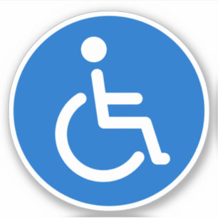 Symbole de handicap bleu, autocollants ronds