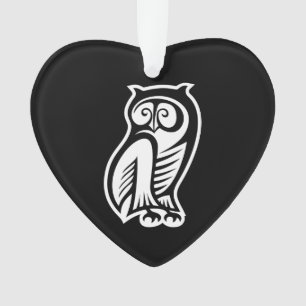 Symbole de hibou blanc