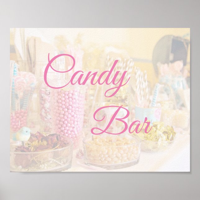 Symbole de la barre de bonbons Poster rose (Devant)