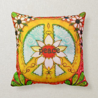 SYMBOLE DE LA Paix Coussin Daisy Love Hippie Boho