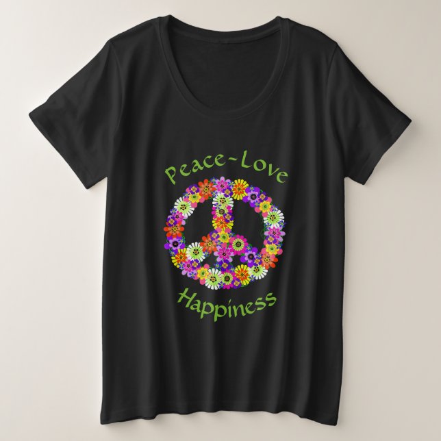 SYMBOLE DE LA PAIX Florale Paix Amour Bonheur (Design devant)