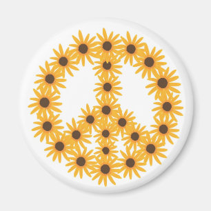 SYMBOLE DE LA PAIX Tournesol Magnets