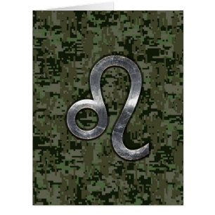 Symbole de Leo Zodiac sur Camo numérique Woodland
