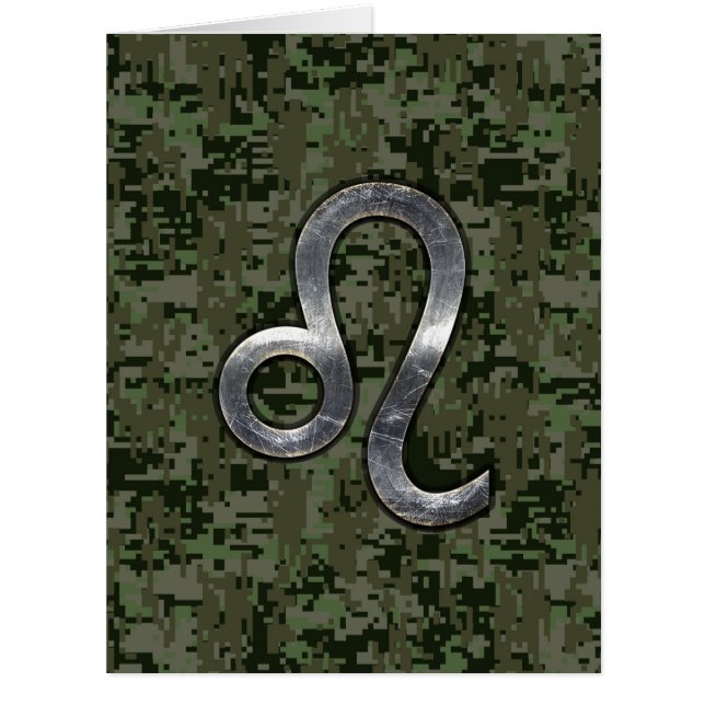 Symbole de Leo Zodiac sur Camo numérique Woodland (Devant)