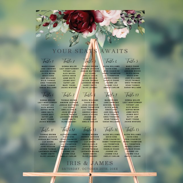 Symbole de mariage floral Burgundy Blush (Neutre)