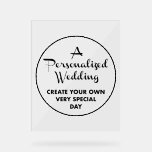 Symbole de mariage personnalisé 10" x 8" en acryli