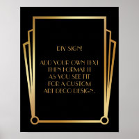 Symbole de Mariage personnalisé Art déco or noir