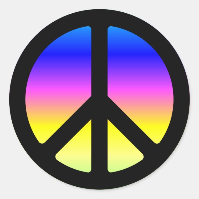 Symbole de paix arc-en-ciel rose Stickers (Devant)