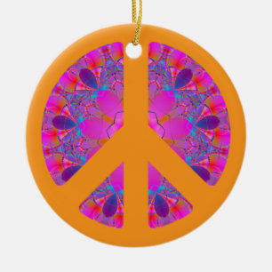 Symbole de paix clair et coloré Ornement en cérami