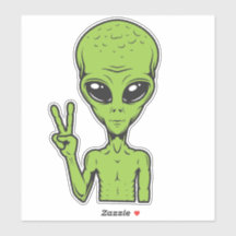 Symbole de paix extraterrestre drôle autocollant d