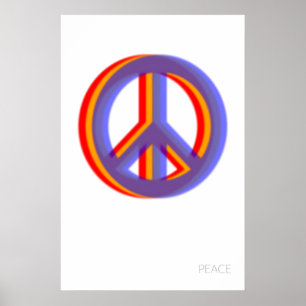 Symbole de Paix Impression d'Art Fin Couleurs RVB,