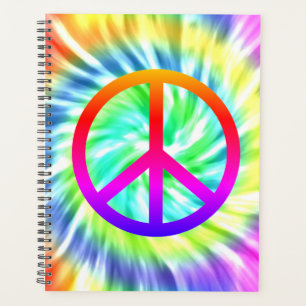 Symbole de paix Tie Dye Spiral Planificateur hebdo
