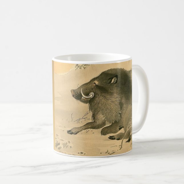 Symbole de peinture de sanglier Cochon année Mug (Devant droit)
