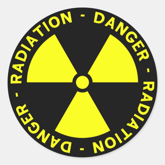 Symbole de rayonnement jaune Sticker (Devant)