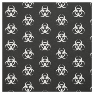Symbole de risque biologique noir et blanc Tissu