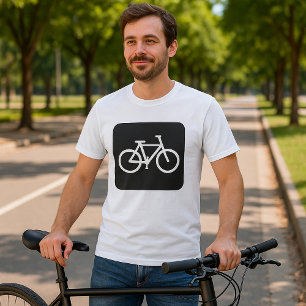 Symbole de vélo noir et blanc Mens T-shirt