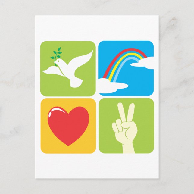 Symbole der Glauben-Hoffnungs-Liebe und des Postkarte (Vorderseite)