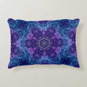 Symbole der heiligen Geometrie im Mandala nahtlose Dekokissen