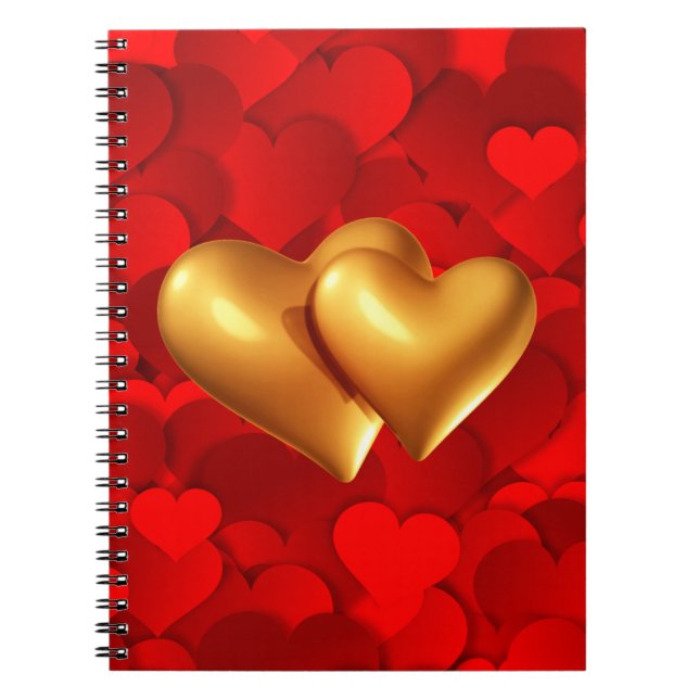Symbole der herzförmigen Liebe Notizblock (Vorderseite)