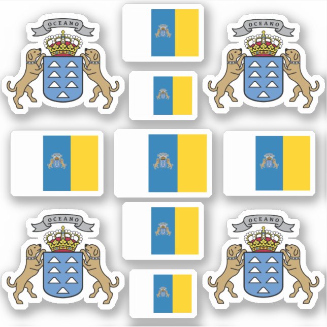 Symbole der Kanarischen Inseln /Wappen und Flagge Aufkleber (Vorderseite)
