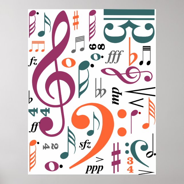 Symbole der Musik Poster (Vorne)
