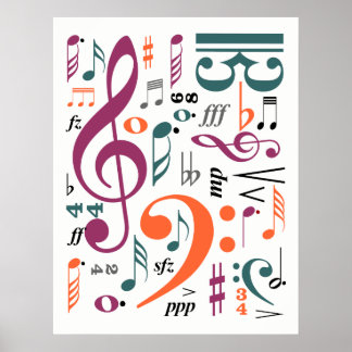 Symbole der Musik Poster